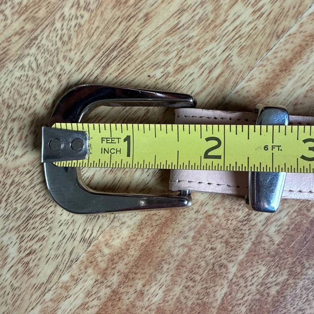 Western Leather Belt Blush Pink Silver Buckle Small Medium Boho Cowgirl Rodeo